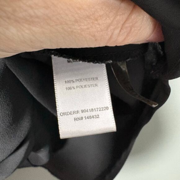 Be Cool Women's Black Faux Wrap Minimalist Tank Top - Size Medium - Spaghetti - Picture 6 of 7